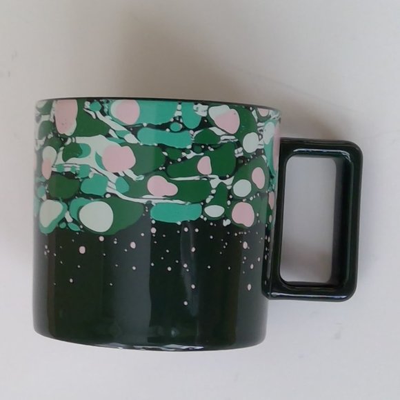 Starbucks Venetian Marble Forest Green + Pink Mug - Picture 6 of 8